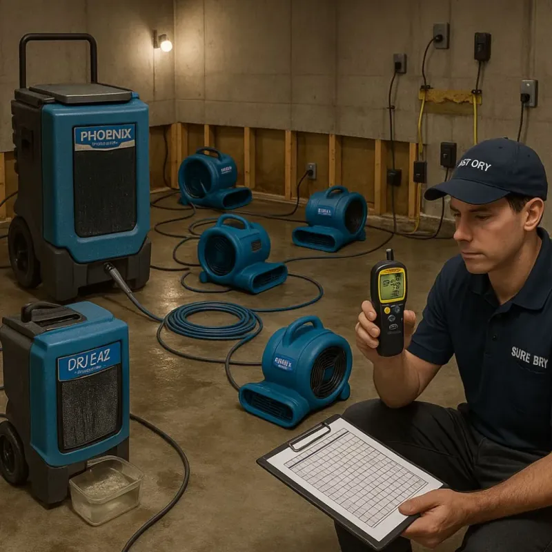 Structural Drying and Dehumidification process in Warner Robins, GA